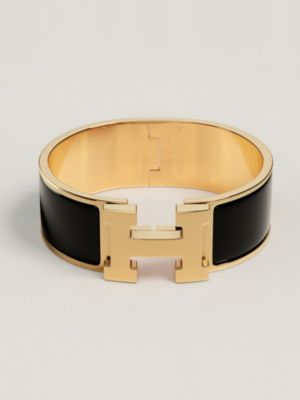 HERMES Hバングル クリッククラック ゴールド ホワイト エナメルブレスレット 《クリック・クラックH》 | Hermès - エルメス